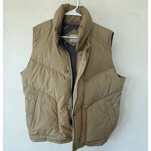 Vintage St Johns Bay Goose Down Puffer Vest Mens Medium M Beige Ski 90s Outdoors
